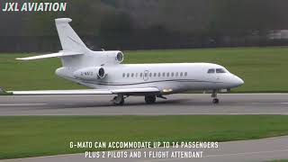 Sports Direct Airlines Mike Ashleys Dassault Falcon 7X  Luton Airport GMATO [upl. by Leuas]