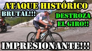 CHRIS FROOME REVIENTA EL GIRO CON UN ATAQUE HISTÓRICO ETAPA 19 GIRO DE ITALIA 2018 [upl. by Biagi898]