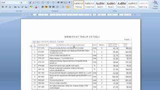 Birim Fiyat Teklif Cetveli Kısa Anlatım  Oska Yazılım [upl. by Nyleda]