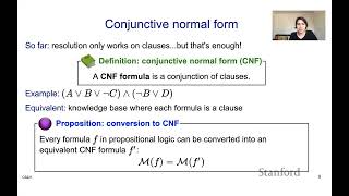 Logic 6  Propositional Resolutions  Stanford CS221 AI Autumn 2021 [upl. by Marigolda430]