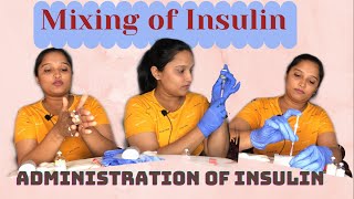 Insulin Injection Demonstration  Mixing of Insulin  How to inject Insulin  tutorial [upl. by Naghem]