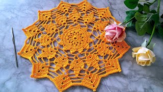 Doily 🧶 How to Crochet Doily For Crochet Tablecloth Table cover Table mat Crochet nappe [upl. by Nessaj652]