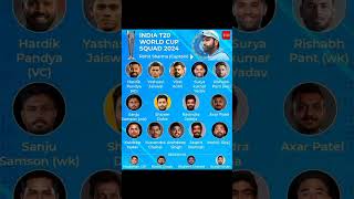 Squad For T20 World Cup 2024 cricket youtubeshorts shortvideo shortsfeed shorts short short [upl. by Lower585]