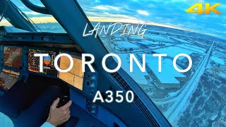 TORONTO  A350 LANDING 4K [upl. by Ellimahs]