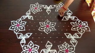 Sankranthi muggulu  colour 158 chukkala muggu  rangoli designs  dhanurmasam kolam design 2019 [upl. by Neetsyrk]