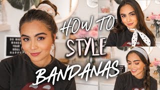 10 WAYS TO STYLE BANDANAS  HAIR SCARVES ♡ [upl. by Tann]