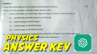 PHYSICS SCIENCE PAPER 1 ANSWERS  CLASS 10 ICSE  BOARD PAPER  2024  ANAND KUMAR  USING CHATGPT [upl. by Kiki]