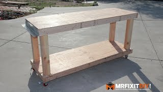 DIY BUDGET FRIENDLY WORKBENCH FREE DOWNLOADABLE PLANS [upl. by Orren]