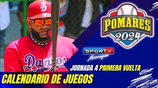 Calendario de Juegos Jornada 4 Primera Vuelta Pomares 2024 Nicaragua [upl. by Hgielra409]