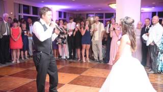 Groom Surprises Bride at wedding Reception [upl. by Downey452]