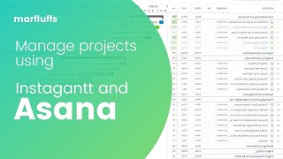 Manage Projects using Instagantt and Asana [upl. by Naujtna]