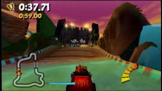 WR Crash Tag Team Racing PSP  Tiki Turbo Fast Lap Speedrun 3984 [upl. by Nahgam]