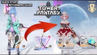 QUICK START RETURNERS GUIDE TO TOWER OF FANTASY IN 2024 [upl. by Nolur]