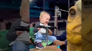 Baby Rides Dinosaur And HATES it [upl. by Idola]