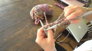 Knitting Purl Stitch and Casting Off [upl. by Lladnew]