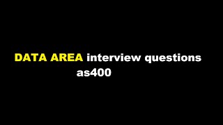 data area interview questions in as400 [upl. by Merriott]