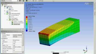 Using ANSYS Workbench 12 to analyze the bending stress of a cantilevered beam [upl. by Campy]