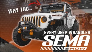 Every Jeep Wrangler Build at Sema 2022 ft Rubicons 4xe Electric Jeeps amp 392 Hemi Wranglers [upl. by Allemrac716]