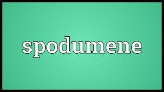 Spodumene Meaning [upl. by Buck]