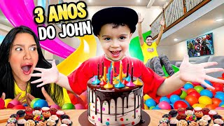 MOSTRAMOS TODO O ESPAÇO DA FESTA 3 ANOS DO JOHN 😱🎉🎁 [upl. by Rochemont]