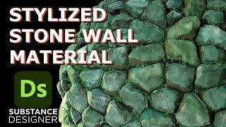 Stylized Stone Wall Material Tutorial  Substance Designer [upl. by Dasi]