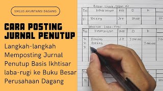 Cara Memposting Jurnal Penutup Ke Buku Besar Perusahaan Dagang [upl. by Allisurd]