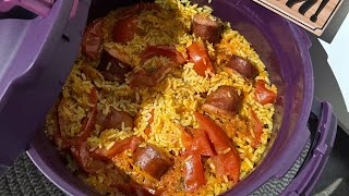 ROUGAIL DE SAUCISSES dans la Micro Minute Tupperware odelissdechriss497 [upl. by Elokkin]