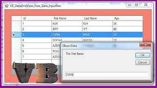 VBNET  How To Set Selected Row Values From DataGridView Into InputBox In VBNET  With Code [upl. by Shafer206]