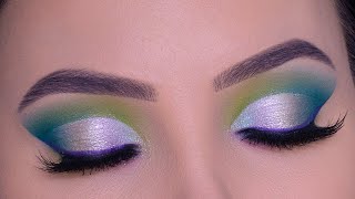 Green And Blue Cut Crease Eye Makeup Tutorial  Avatar X Nyx Palette [upl. by Leila]