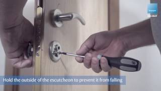 Door escutcheon replacement – TESA ASSA ABLOY [upl. by Hardner]