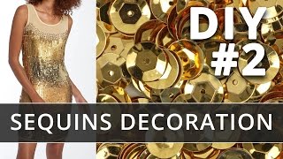 Sequins decoration How to use sequins for dress decor Part 2 [upl. by Sladen934]