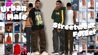 THE BEST Sims 4 FREE Male CC Folder Part 2💫💗 Urban Streetwear Lookbook  CC Links [upl. by Soloman225]