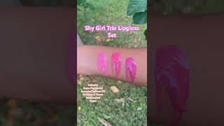 Swatching Shy Girl Trio Vegan Pigmented Lip Glosses for All Skin Tones  Avocado amp Coconut Oil [upl. by Modesty]