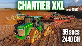 😱CHANTIER XXL  2440 CH  36 SOCS  8 CHENILLES  SEMIS DIFFICILE avec TONIO  🤠 [upl. by Enyalb]