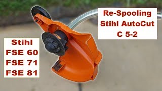 Re Spooling the Stihl FSE 60 FSE 71 amp FSE81 Electric Strimmer with C 52 Autocut mowing head ⛳ [upl. by Anitrak887]