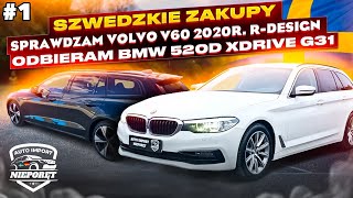 ZAKUP AUTA W SZWECJI 1 ✅️ Odbieram BMW 520d XDRIVE G31 ✅️ Sprawdzam VOLVO V60 B4 RDESIGN ✅️ [upl. by Maxia]