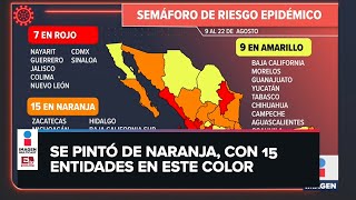 Semáforo covid19 en México Siete estados en rojo y solo uno en verde [upl. by Derf]