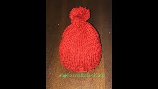 Cappello ai ferri facilissimoEasy knit hatSombrero de punto fácil [upl. by Partan]