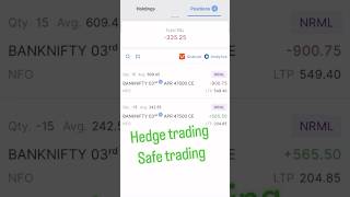 Hedge trading safe trading  banknifty expiry trade  trading stockmarket [upl. by Yznyl]