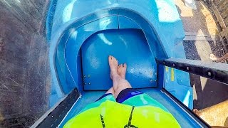 Yas Waterworld Abu Dhabi  Liwa Loop  AquaLoop Trapdoor Waterslide Onride [upl. by Areip]