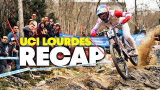 Best Downhill Runs from Lourdes  UCI DH World Cup 2022 [upl. by Aihseuqram61]