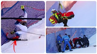 Aleksander Aamodt Kilde airlifted from course after downhill crash at Wengen  Aamodt Kilde Sturz [upl. by Warila433]