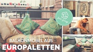 Balkonmöbel aus Paletten selber bauen  Balkon  DIY  Upcycling  Palettenmöbel Anleitung Ideen [upl. by Lowndes]