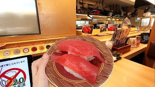 Eating at a Conveyor Belt Sushi Restaurant in japan quotSushi Kantaquot [upl. by Yttisahc]