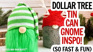 Dollar Tree Tin Can Gnomes  Gnomes Using Cans  Quick and Inexpensive Gnomes  Dollar Tree Fur [upl. by Euqinahc]