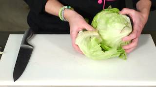 How to Cut Iceberg Lettuce for a Salad  Salad Recipes [upl. by Netsrijk]