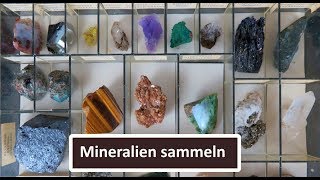 Mineralien sammeln Mineraliensammlung mit Mineralien Gesteinen Edelsteinen und Edelmetallen [upl. by Lyudmila]