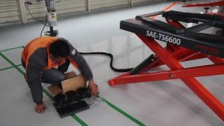 How to install the Portable Mid Rise Scissor Lift SAETS6600 from Stratus Auto Equipment [upl. by Gerdeen]