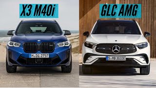 2023 BMW X3 M40i vs 2023 Mercedes Benz GLC AMG Comparison  X3 M40i or GLC AMG  SUV Battles [upl. by Jurgen506]