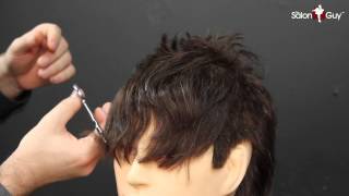 Mens Bangs Haircut Tutorial  TheSalonGuy [upl. by Elly]